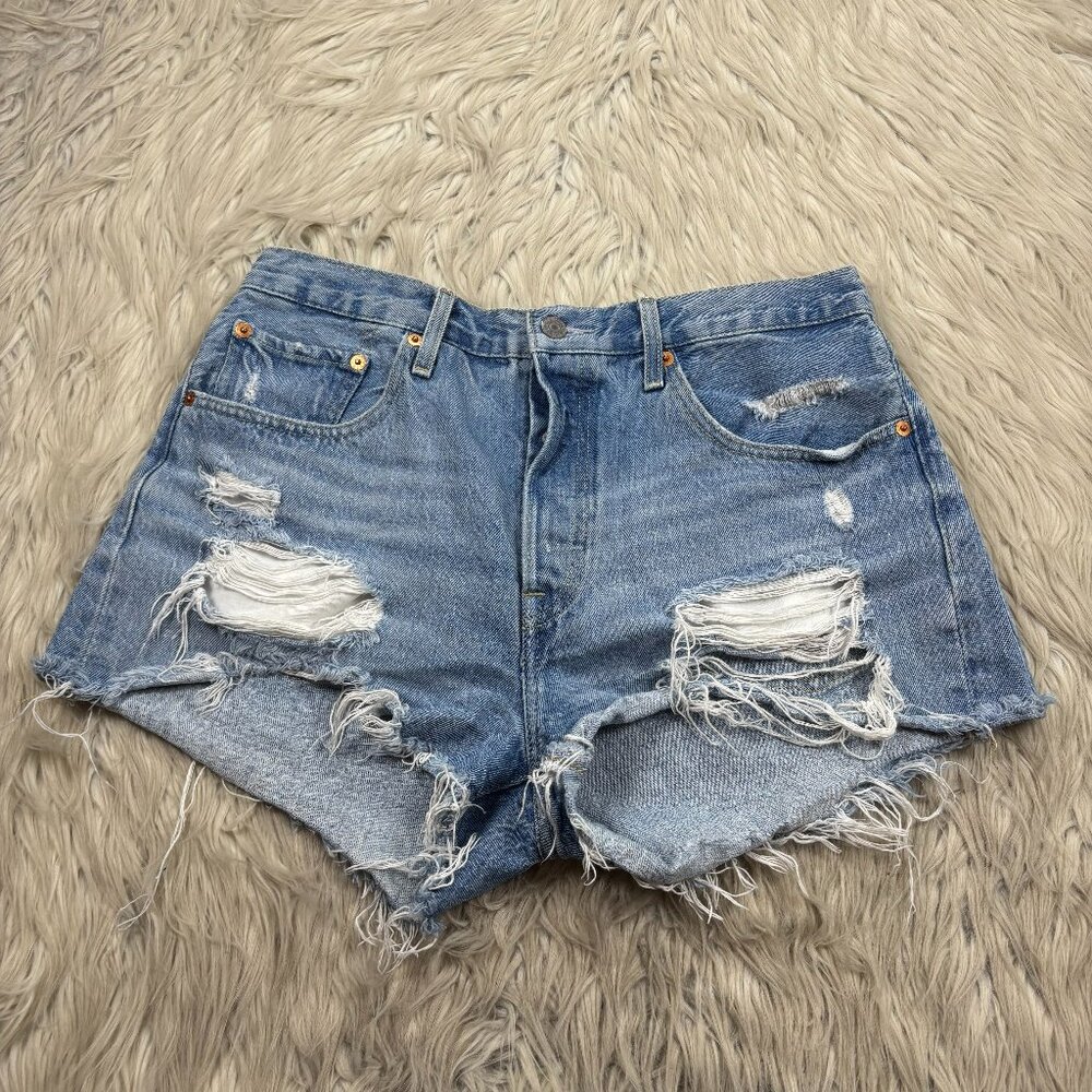 Levi's 501 Cut Off Distressed Denim Shorts
